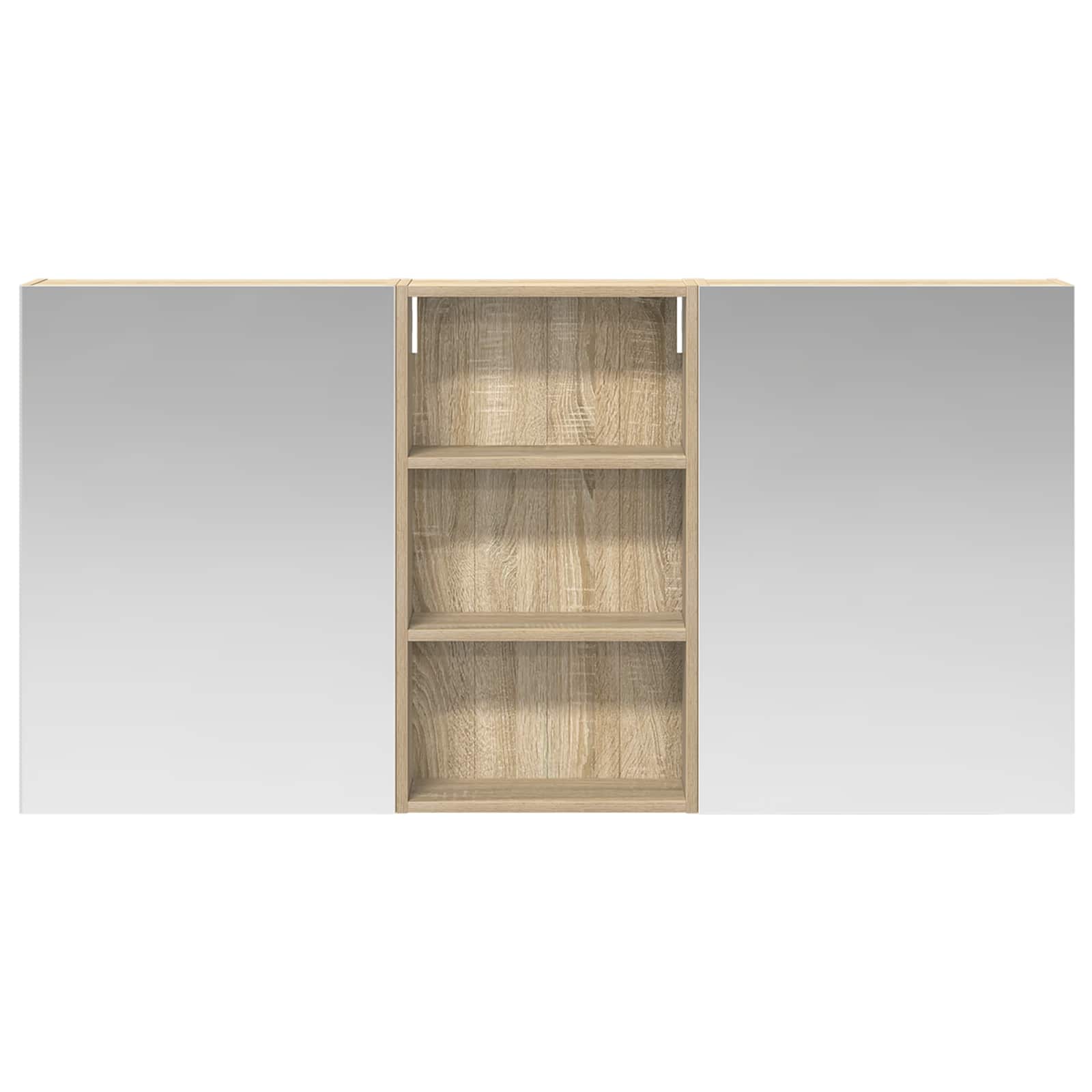 Badkamerkastenset 3 pcs 140 x 14,5 x 70 cm Bewerkt hout - Afbeelding 6