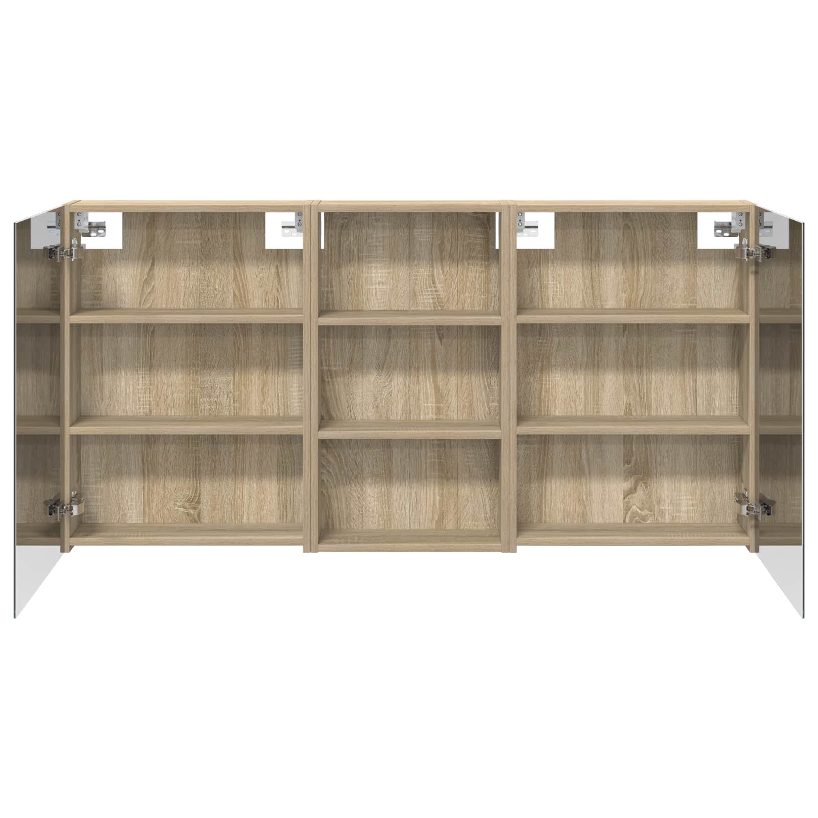 Badkamerkastenset 3 pcs 140 x 14,5 x 70 cm Bewerkt hout - Afbeelding 7