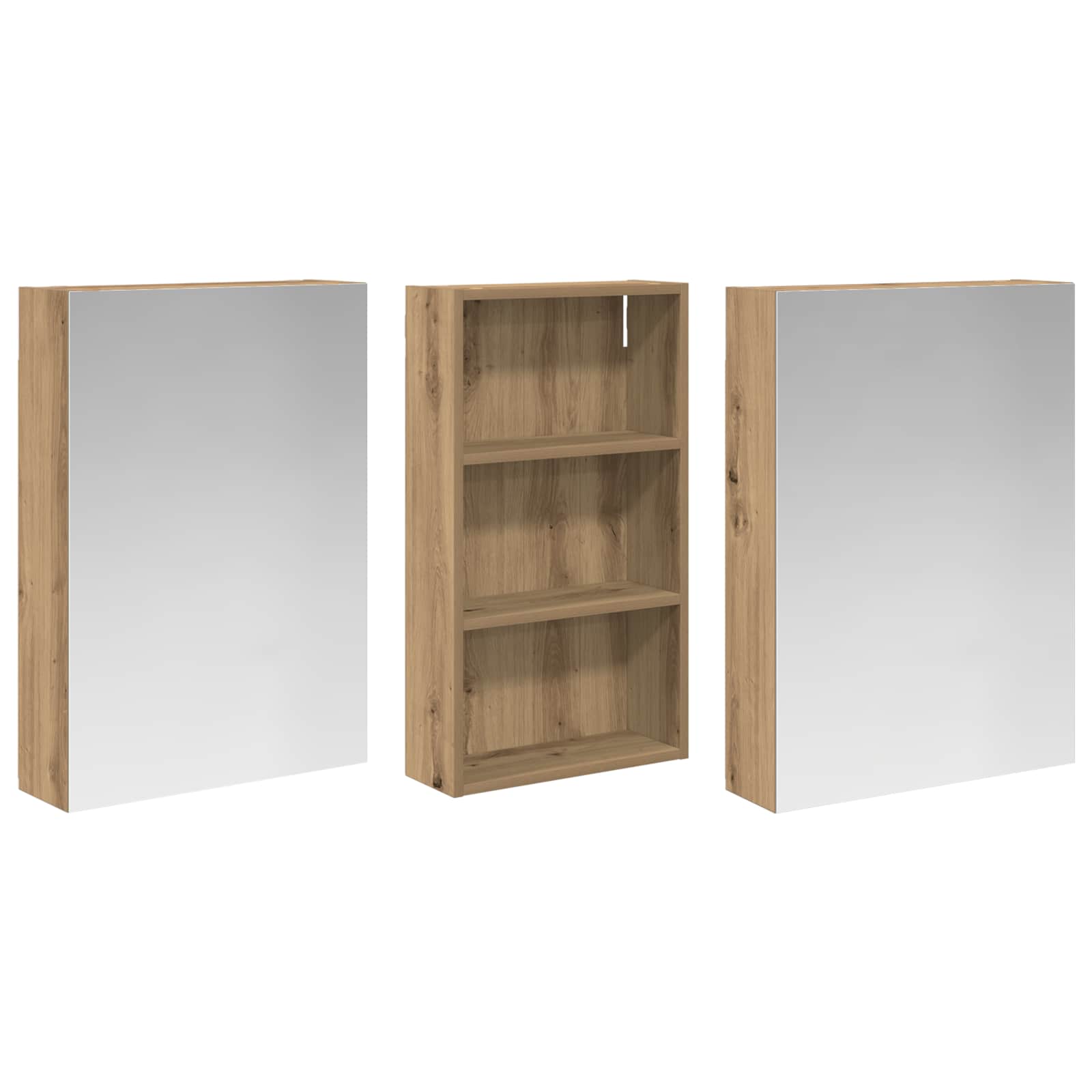 Sada koupelnových skříněk s policí 3 pcs 140 x 14,5 x 70 cm - obrázek 3
