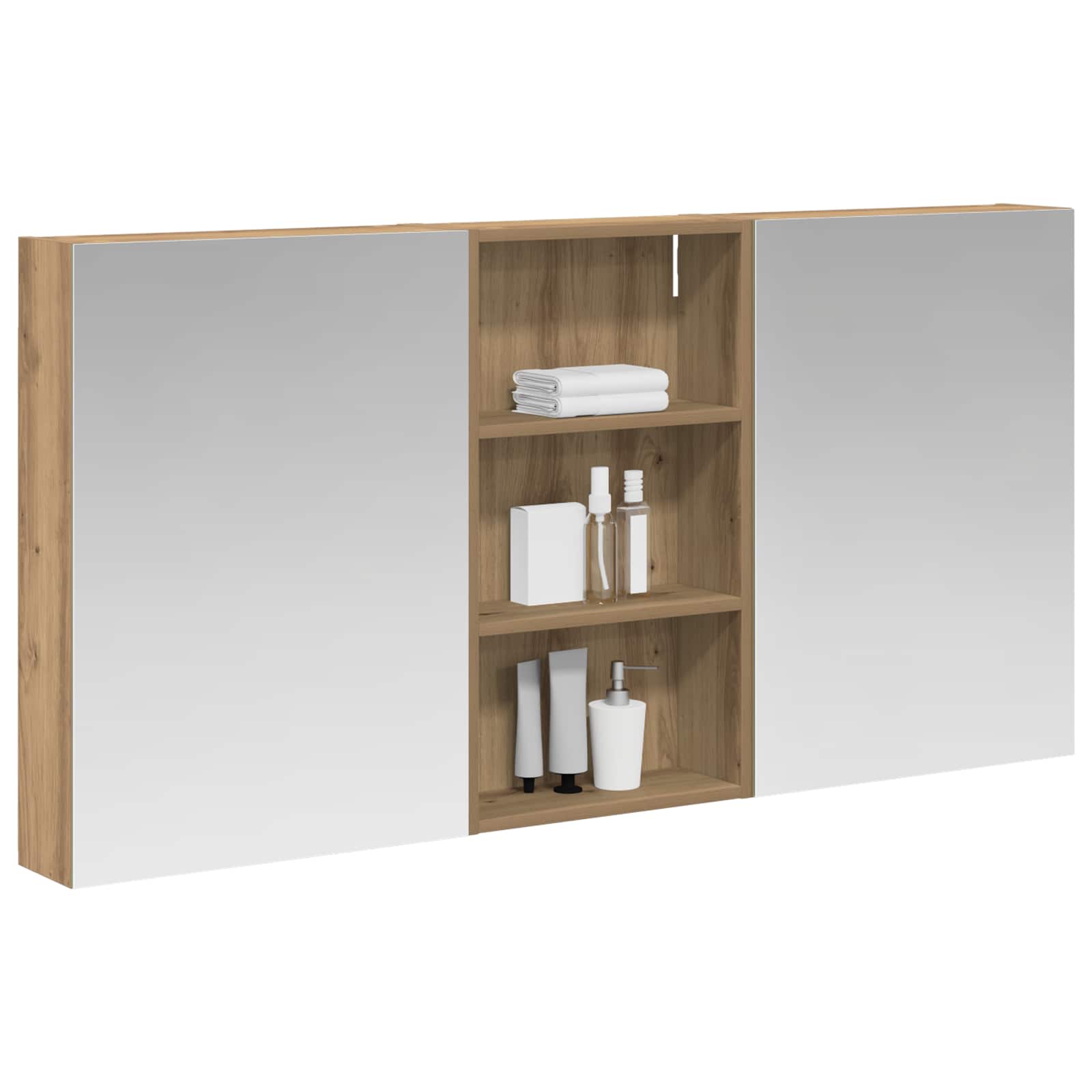 Sada koupelnových skříněk s policí 3 pcs 140 x 14,5 x 70 cm - obrázek 2