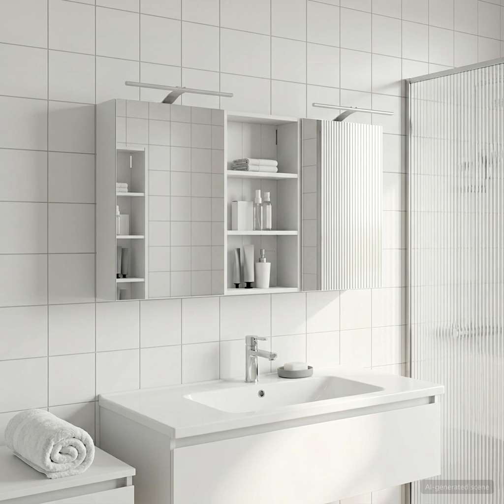 Sada koupelnových skříněk s policí 3 pcs 140 x 14,5 x 70 cm3403784