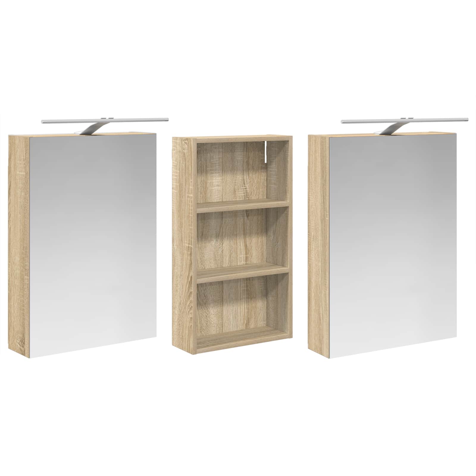 Sada koupelnových skříněk s policí 3 pcs 140 x 14,5 x 70 cm - obrázek 3