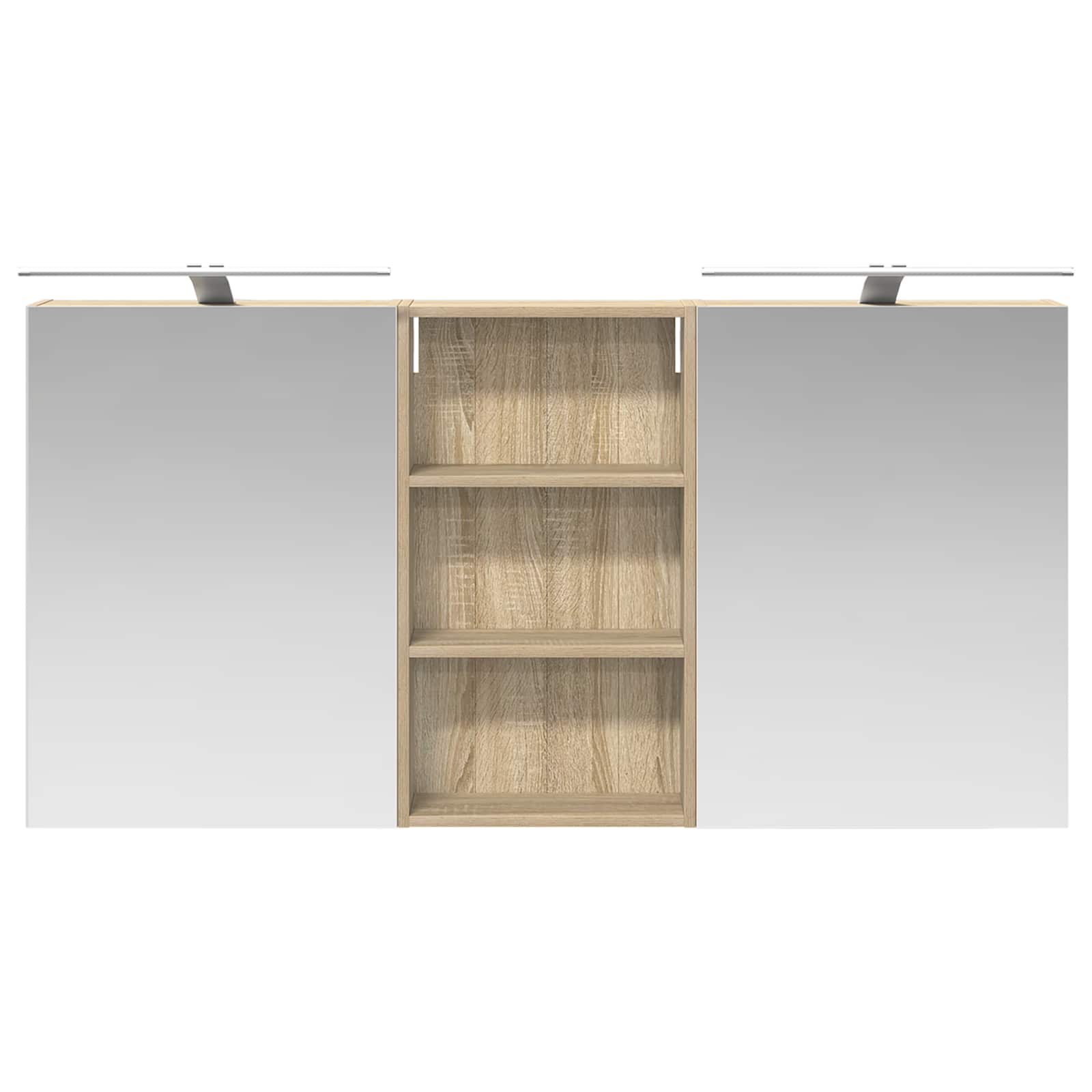 Sada koupelnových skříněk s policí 3 pcs 140 x 14,5 x 70 cm - obrázek 4