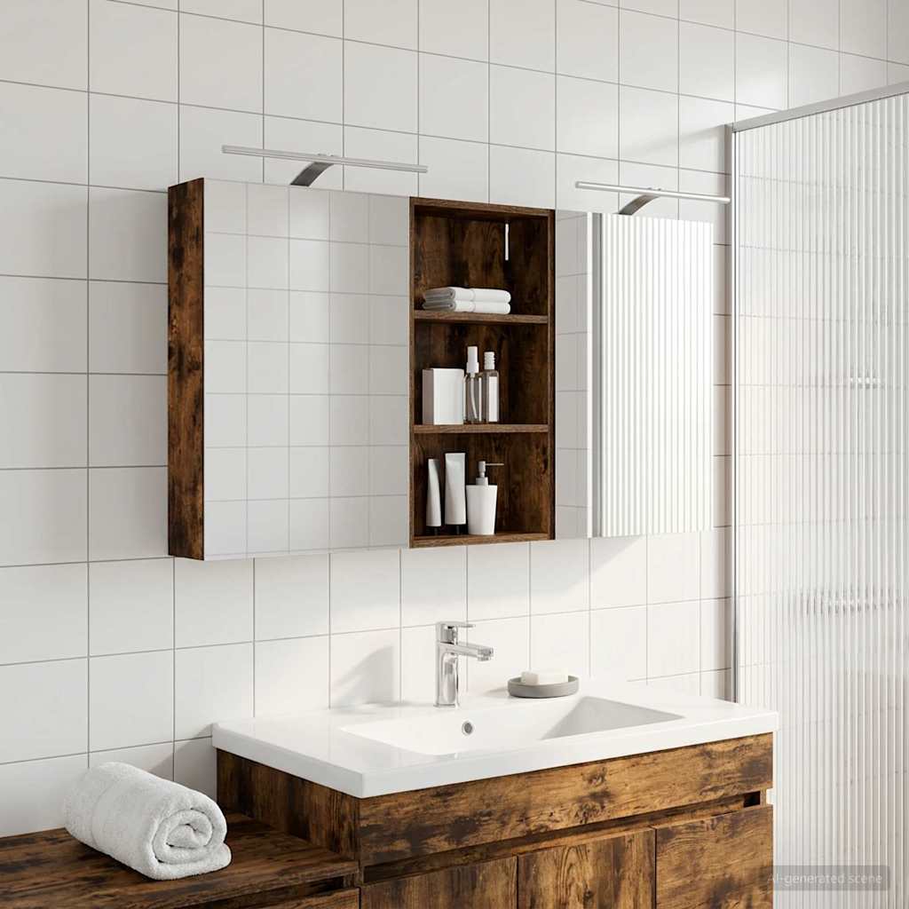 Sada koupelnových skříněk s policí 3 pcs 140 x 14,5 x 70 cm3403788