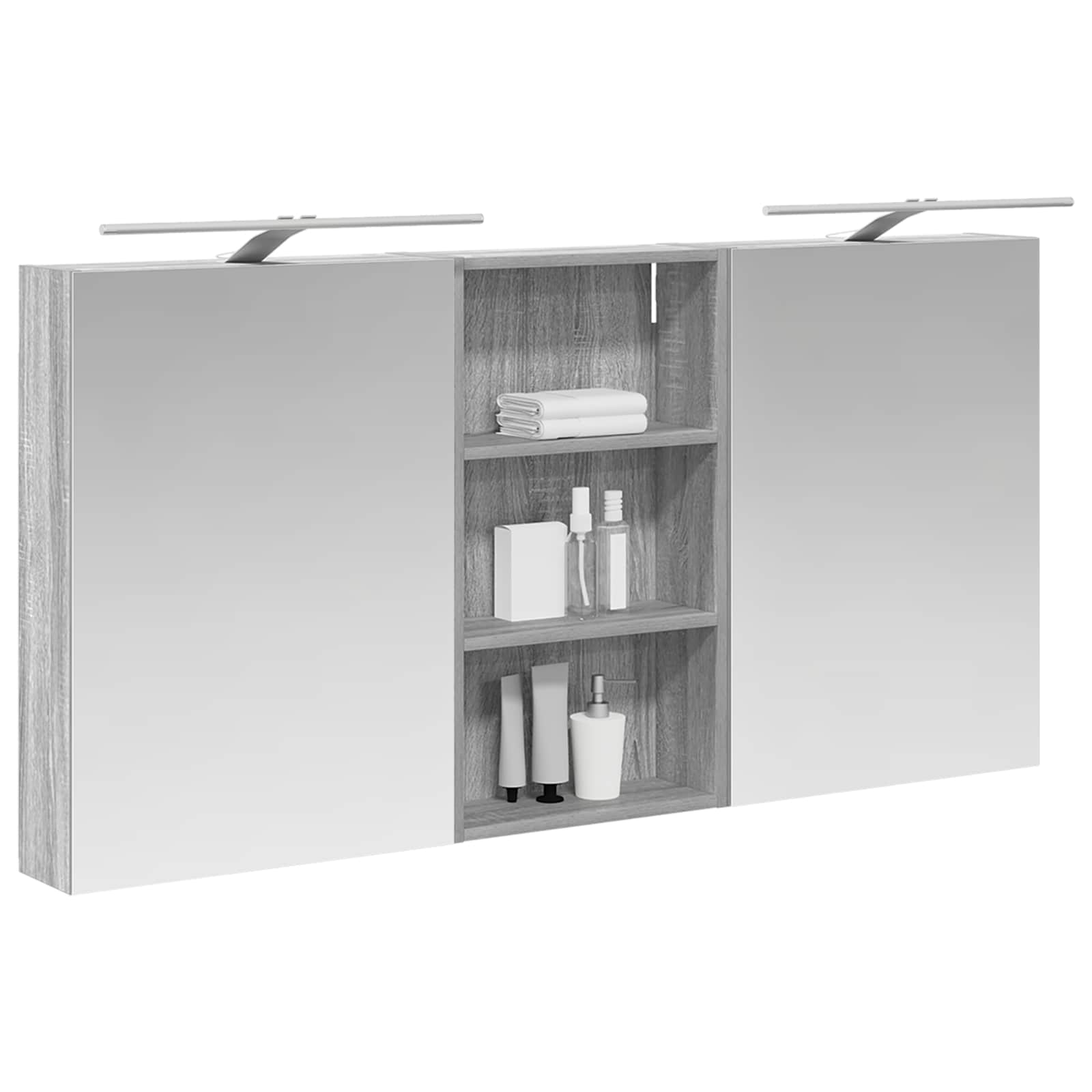 Sada koupelnových skříněk s policí 3 pcs 140 x 14,5 x 70 cm - obrázek 2