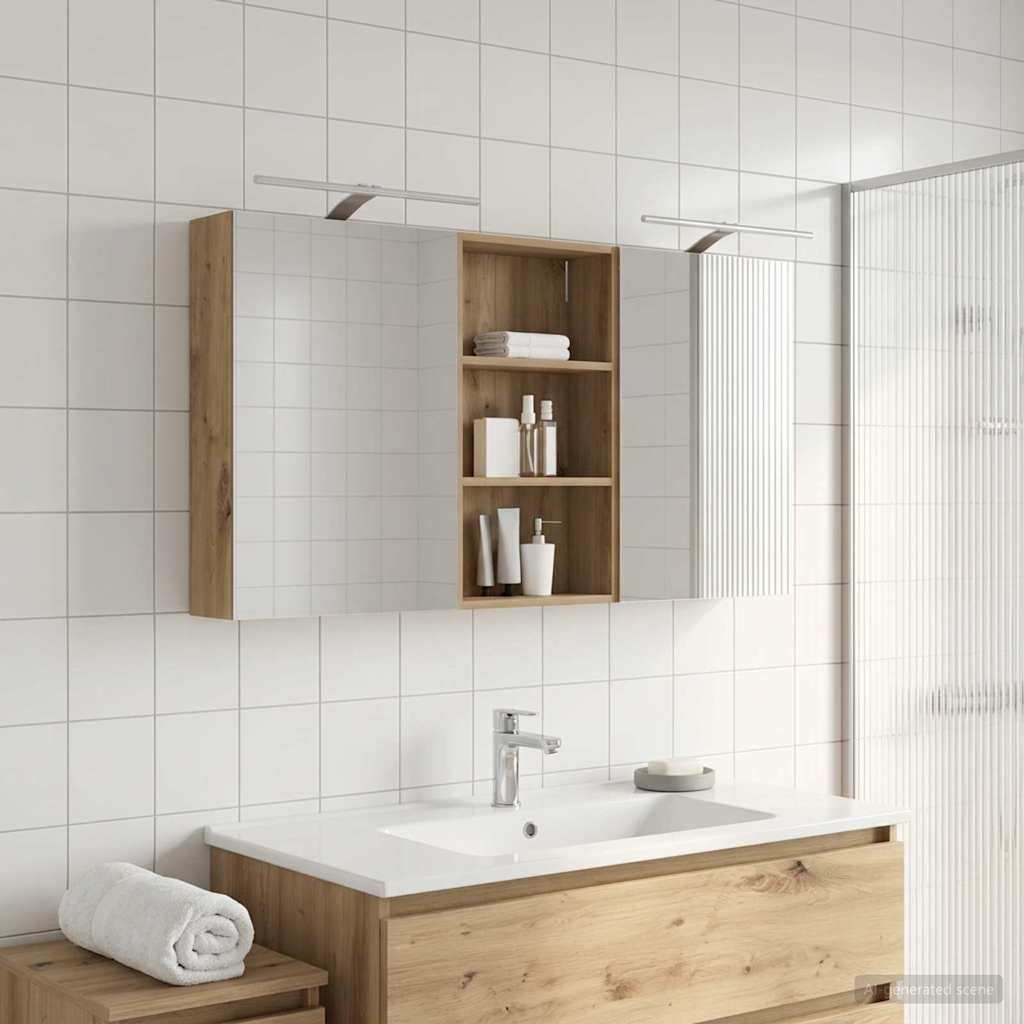 Sada koupelnových skříněk s policí 3 pcs 140 x 14,5 x 70 cm3403791