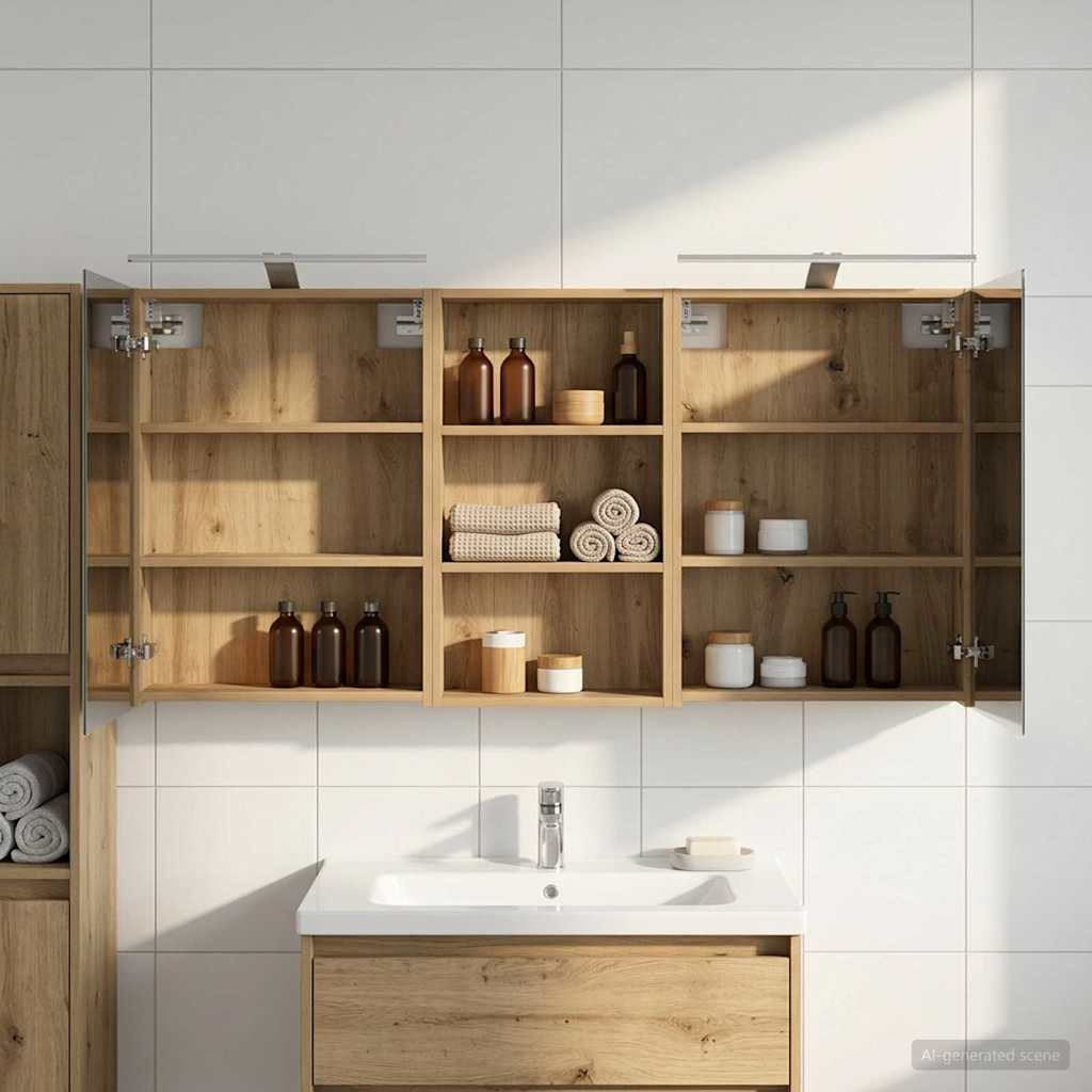 vidaXL Baderomsskapsett 3 stk. 140 x 14,5 x 70 cm Konstruert tre