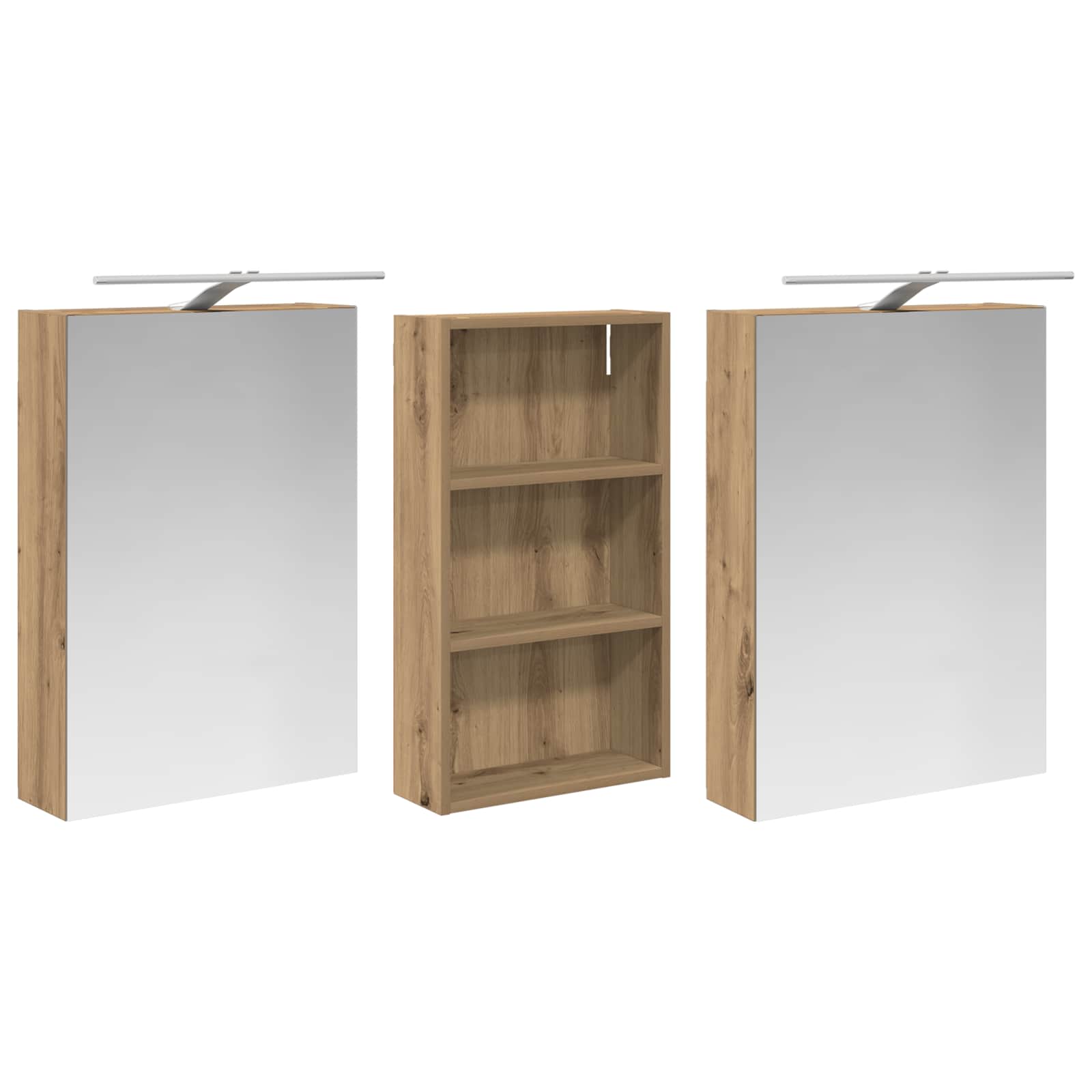 Sada koupelnových skříněk s policí 3 pcs 140 x 14,5 x 70 cm - obrázek 3