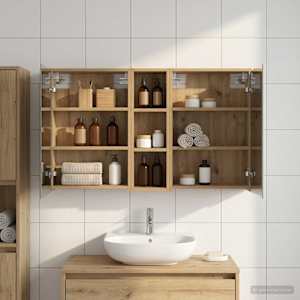 Komplet omaric za kopalnico 3 pcs 106 x 16 x 62,5 cm