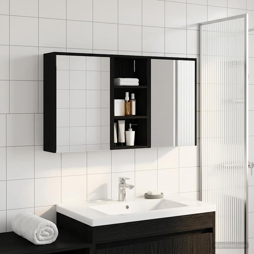 vidaXL Badrumsskåpsset 3 st 116 x 16 x 62,5 cm Konstruerat trä