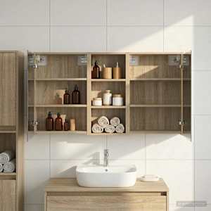 Komplet omaric za kopalnico 3 pcs 116 x 16 x 62,5 cm