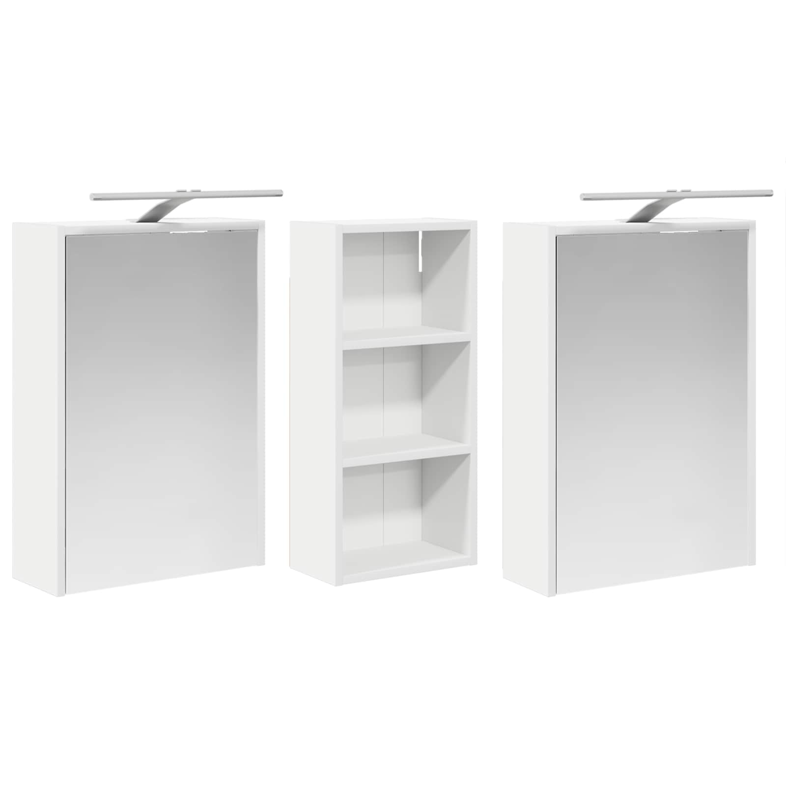 Badkamerkastenset voor 3 pcs 116 x 16 x 62,5 cm Bewerkt hout - Afbeelding 5