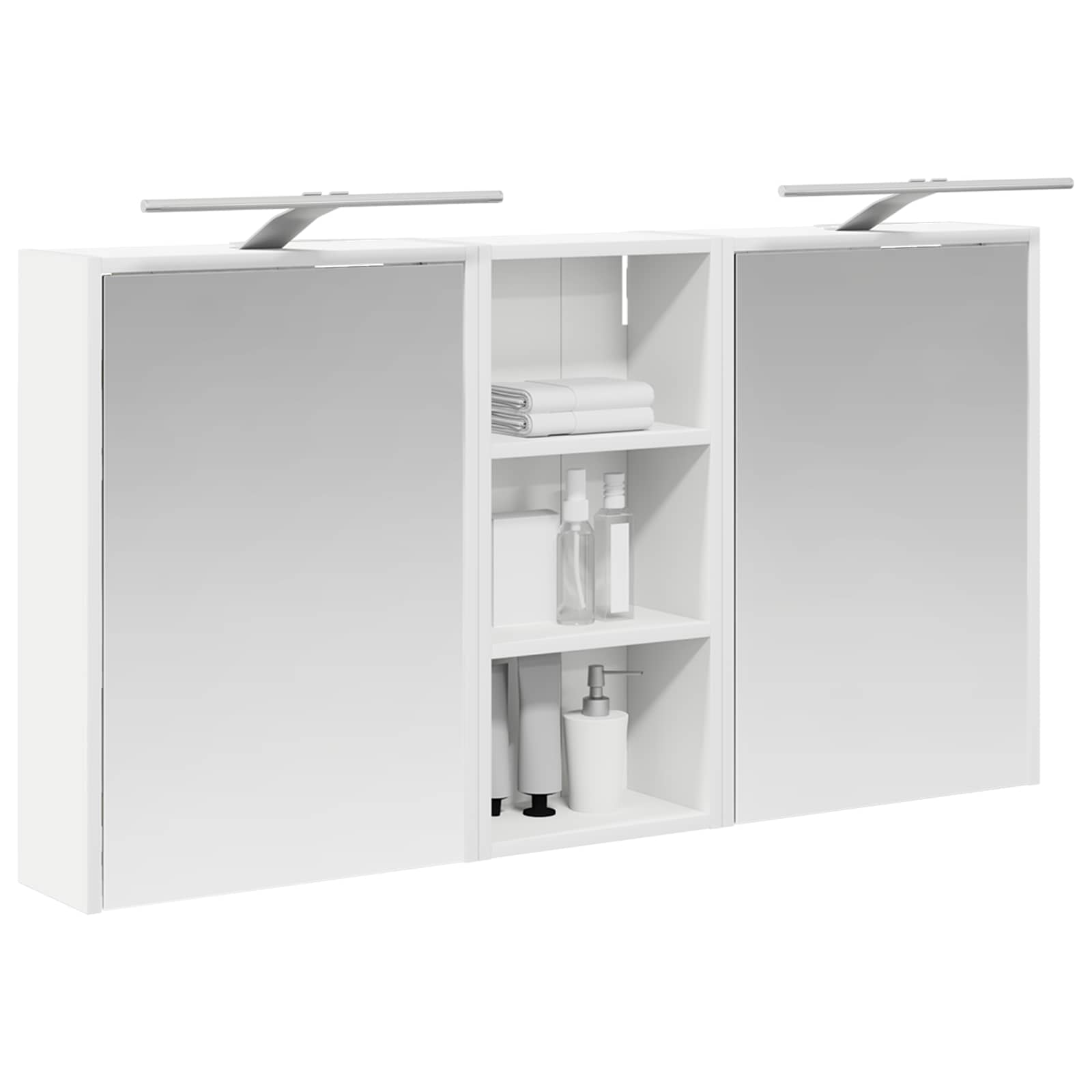 Badkamerkastenset voor 3 pcs 116 x 16 x 62,5 cm Bewerkt hout - Afbeelding 3