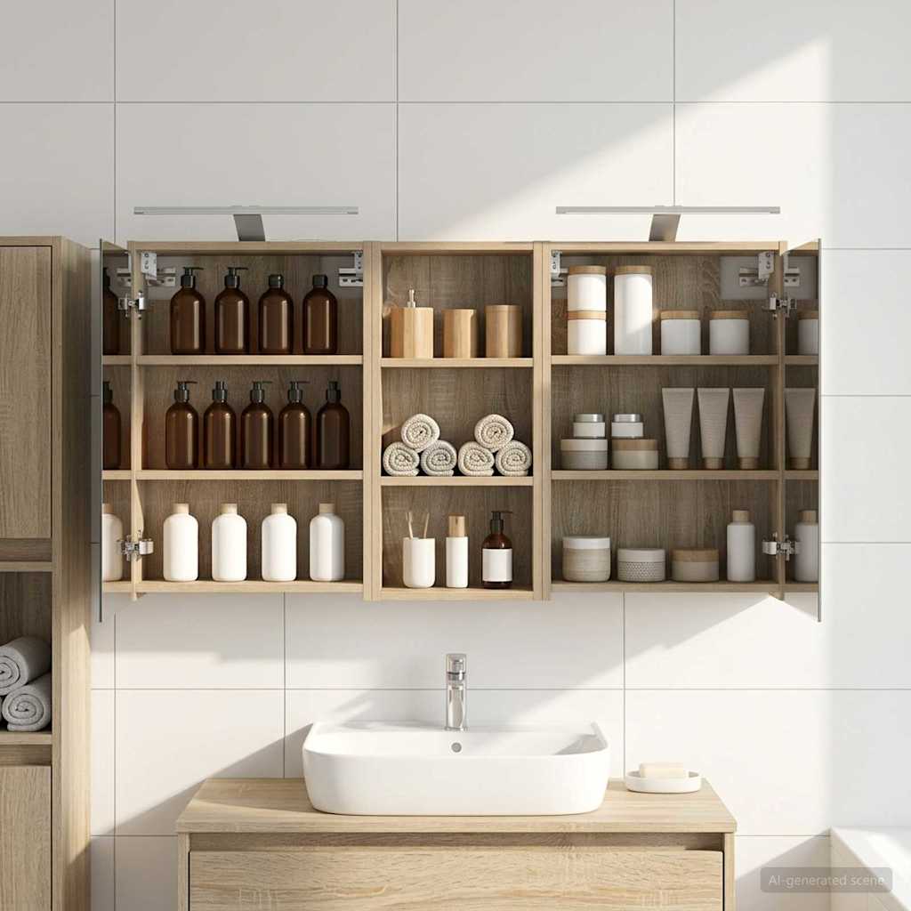 Sada koupelnových skříněk 3 pcs 116 x 16 x 62,5 cm