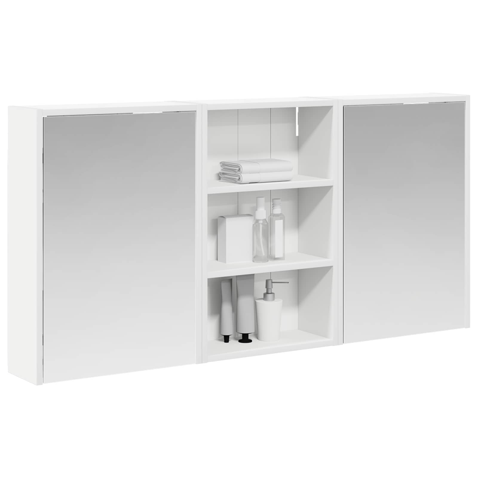 Sada koupelnových skříněk s policí 3 pcs 126 x 16 x 62,5 cm - obrázek 3