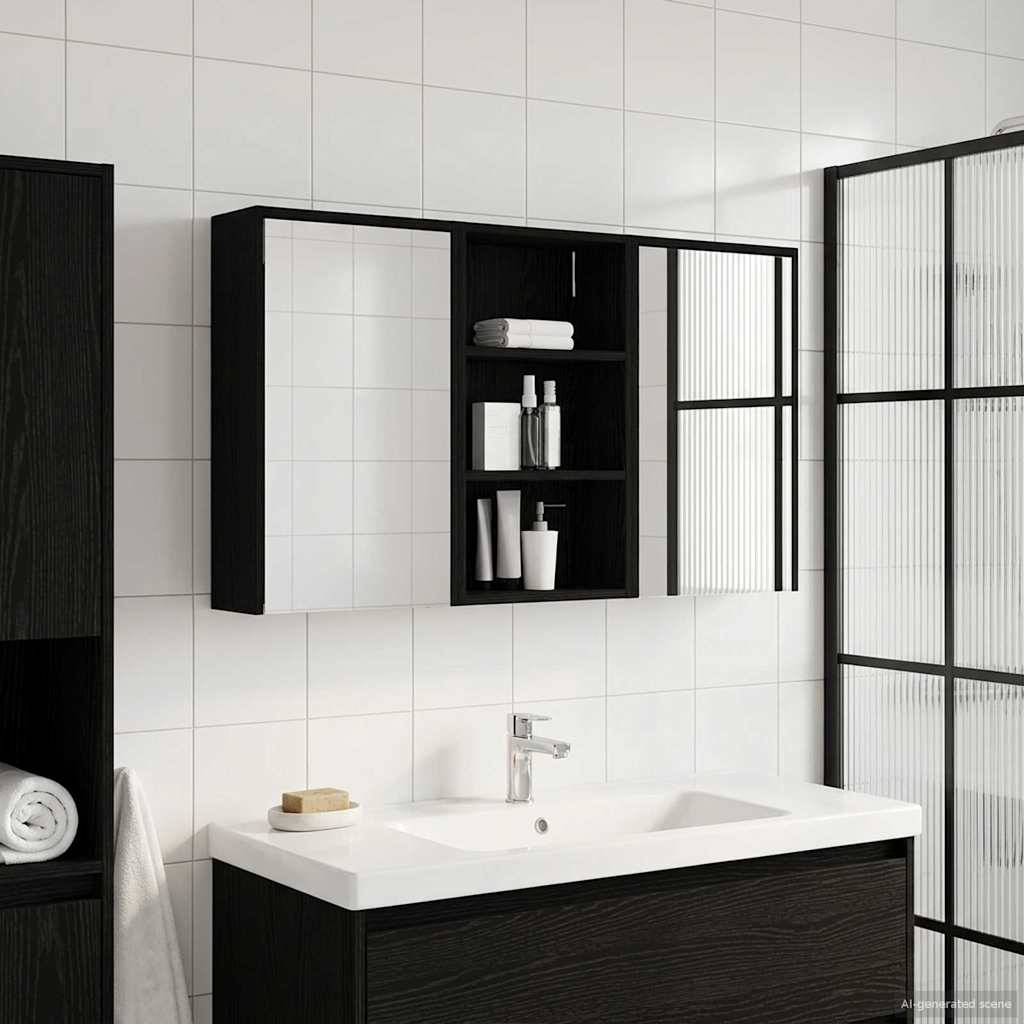 Sada koupelnových skříněk s policí 3 pcs 126 x 16 x 62,5 cm - obrázek 4