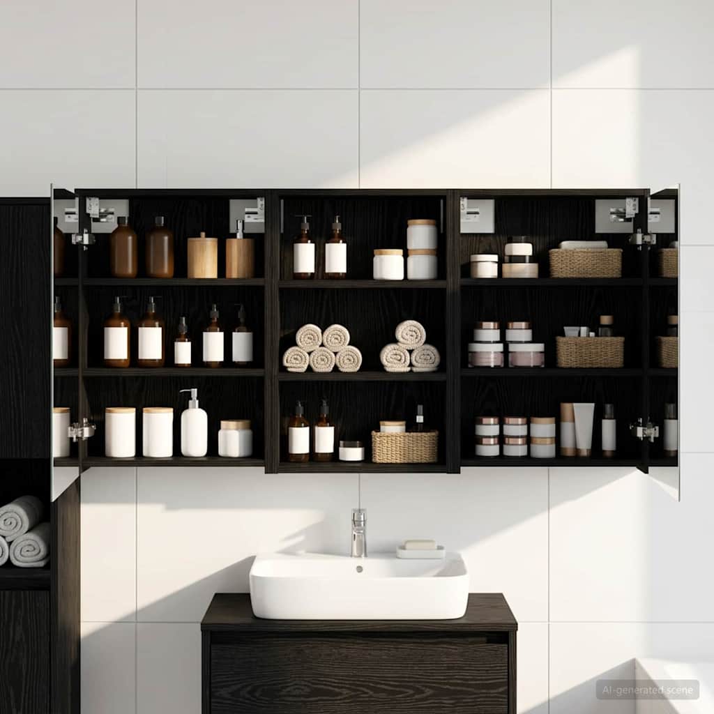 vidaXL Badrumsskåpsset 3 st 126 x 16 x 62.5 cm Konstruerat trä