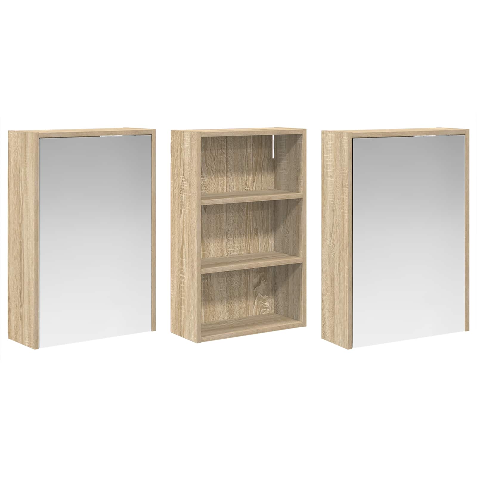 Sada koupelnových skříněk s policí 3 pcs 126 x 16 x 62,5 cm - obrázek 5