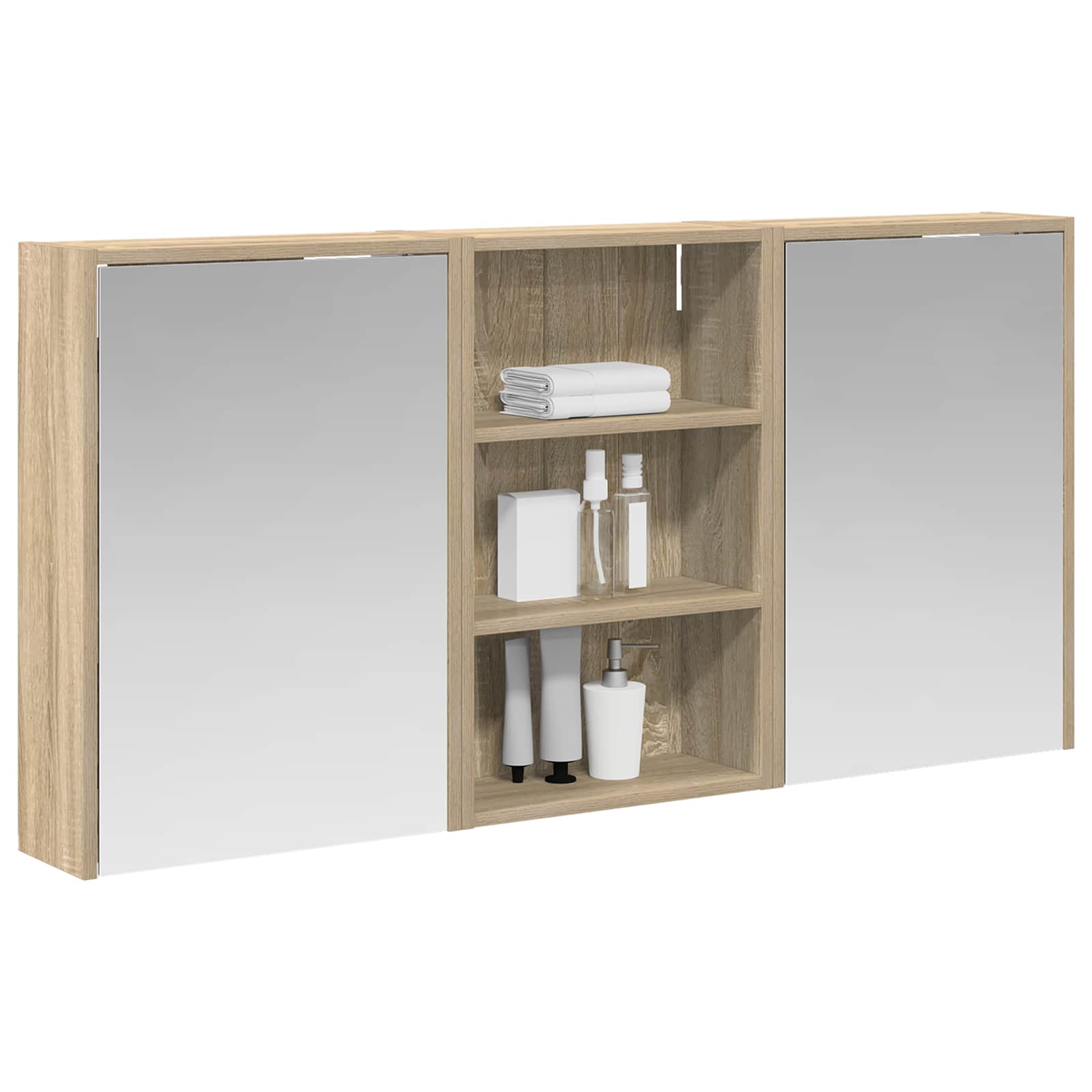 Sada koupelnových skříněk s policí 3 pcs 126 x 16 x 62,5 cm - obrázek 3