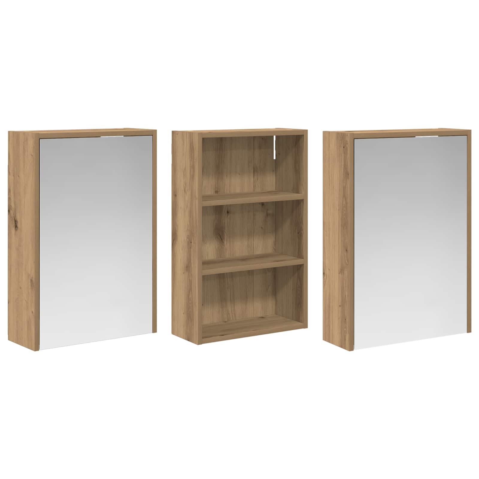 Sada koupelnových skříněk s policí 3 pcs 126 x 16 x 62,5 cm - obrázek 5
