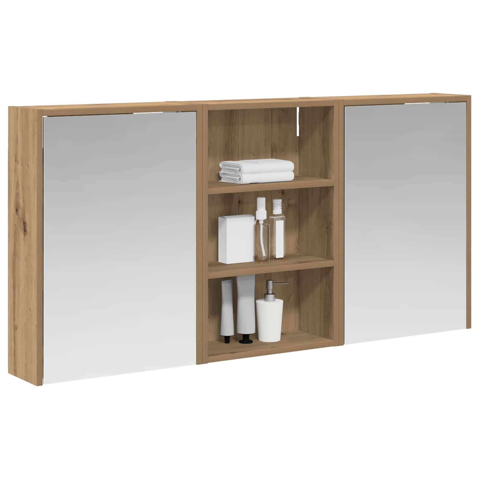 Sada koupelnových skříněk s policí 3 pcs 126 x 16 x 62,5 cm - obrázek 3