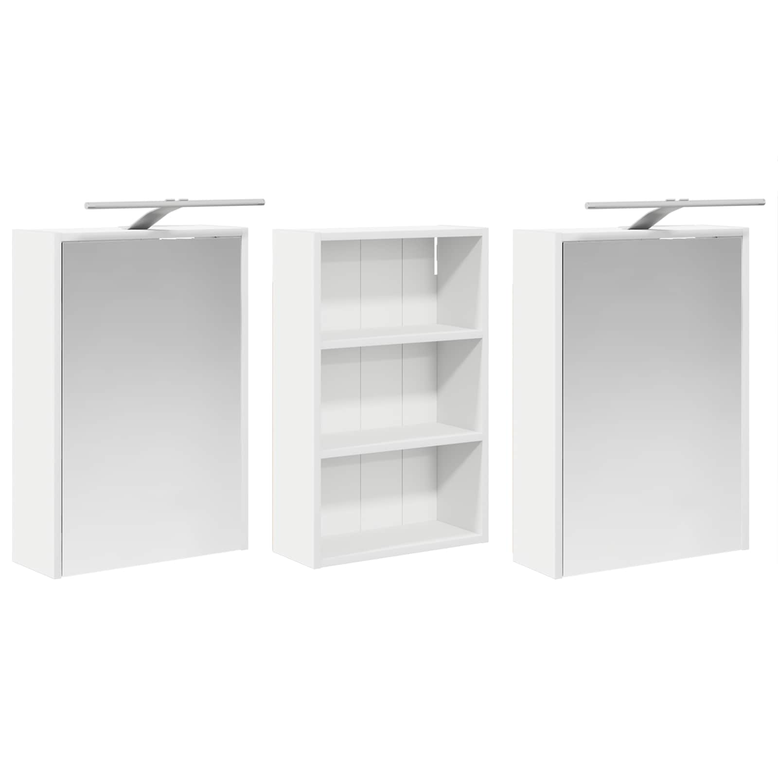 Sada koupelnových skříněk s policí 3 pcs 126 x 16 x 62,5 cm - obrázek 5