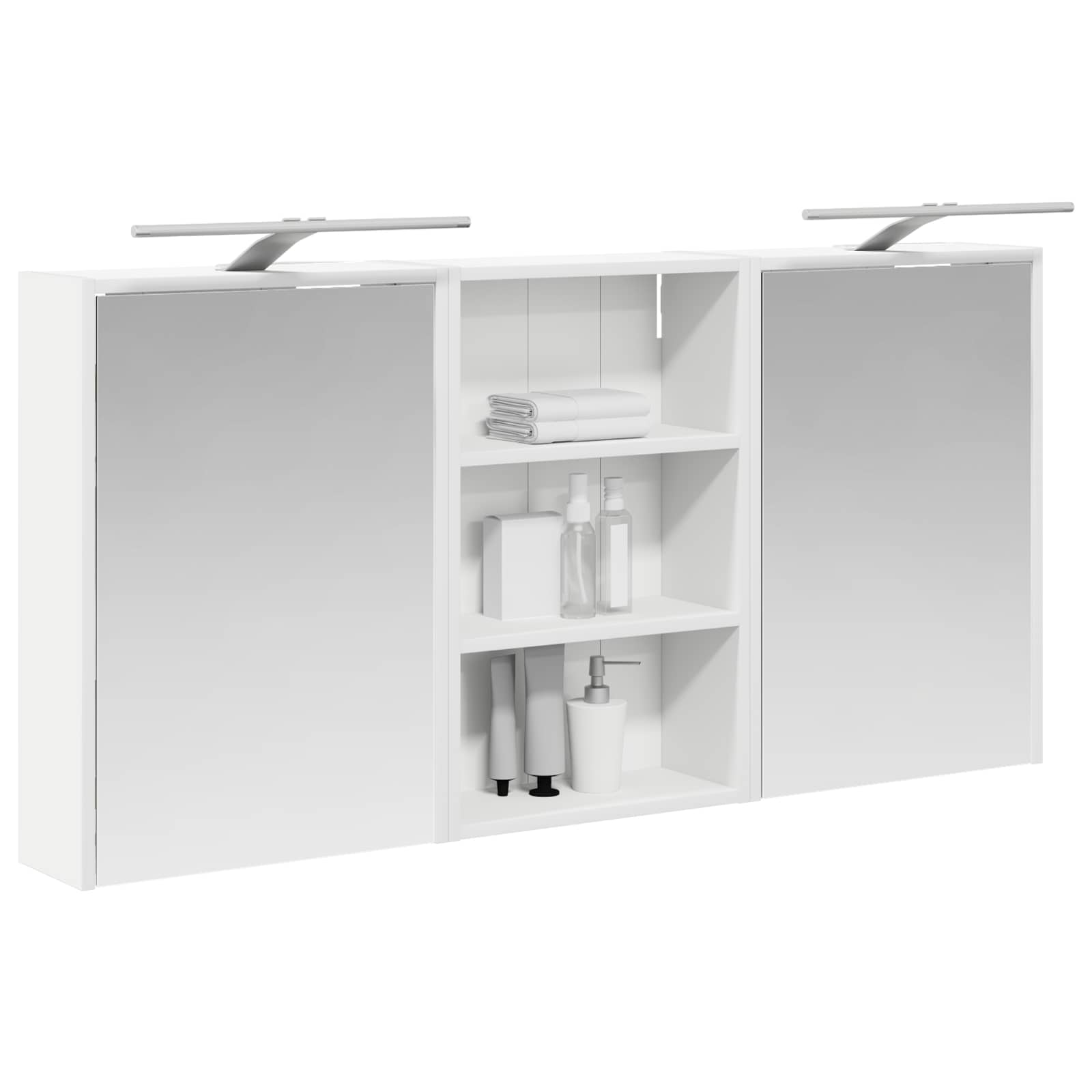 Sada koupelnových skříněk s policí 3 pcs 126 x 16 x 62,5 cm - obrázek 3