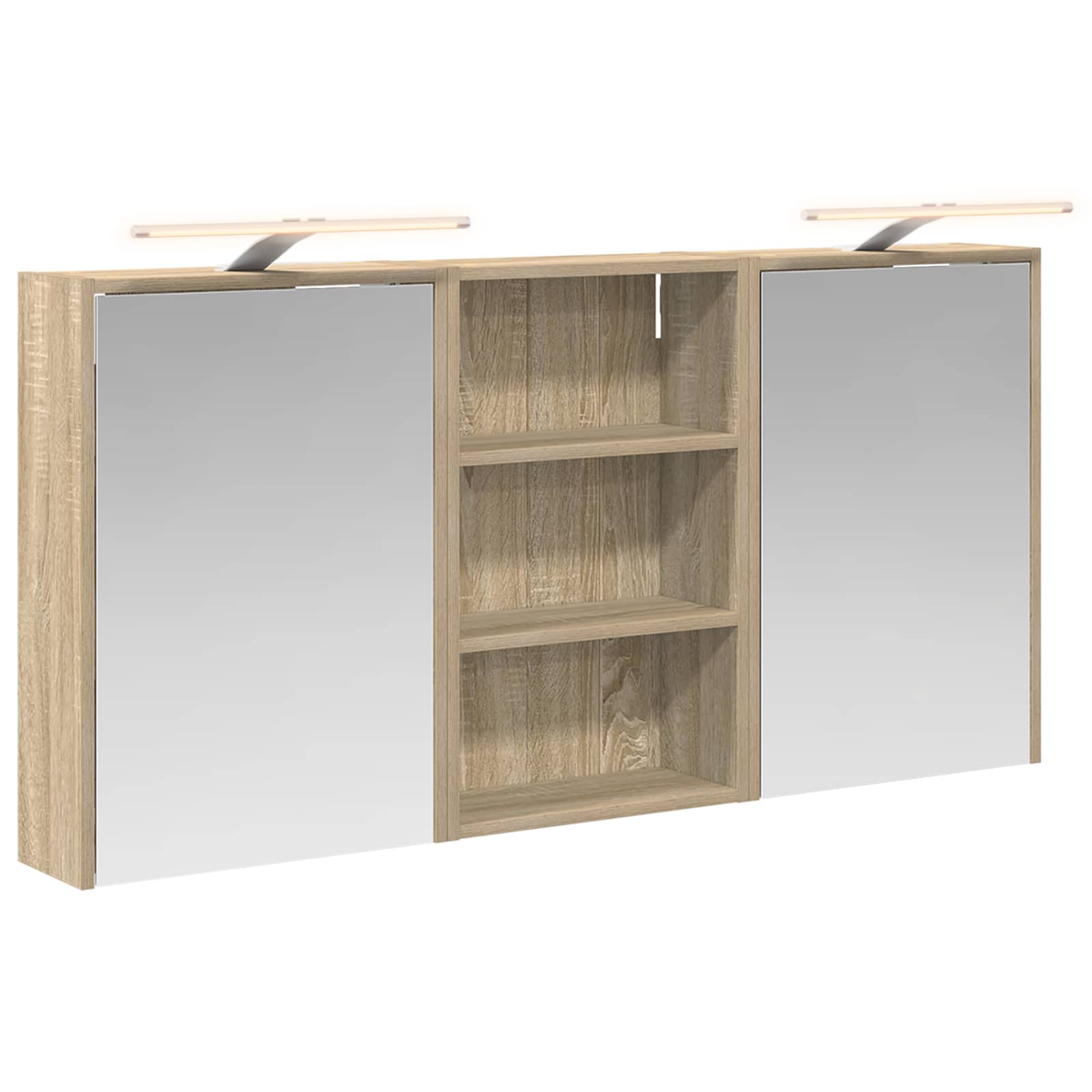 Sada koupelnových skříněk s policí 3 pcs 126 x 16 x 62,5 cm - obrázek 2