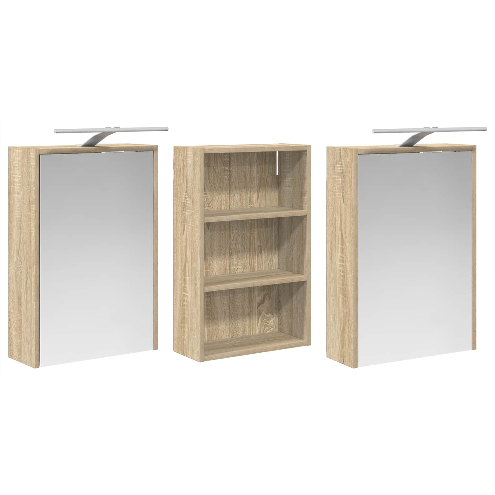 Sada koupelnových skříněk s policí 3 pcs 126 x 16 x 62,5 cm - obrázek 5