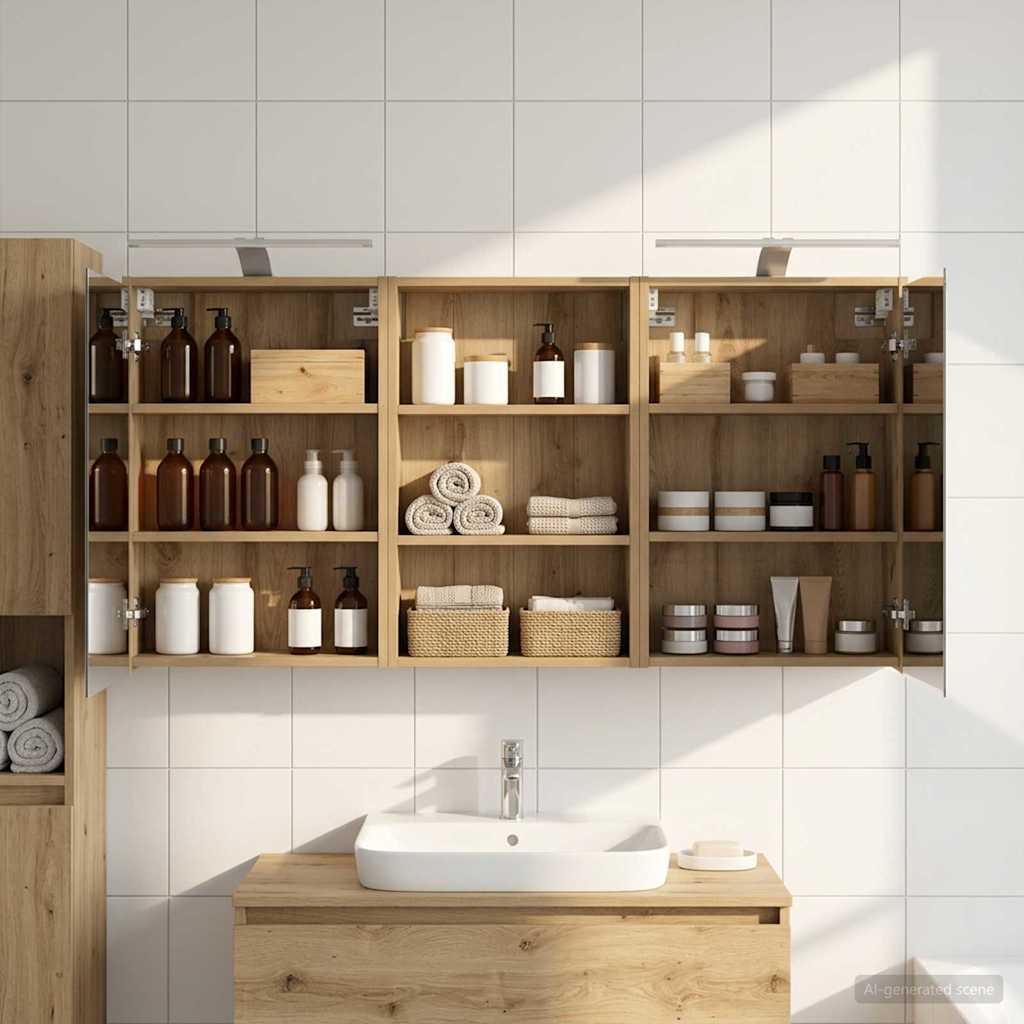 vidaXL Badezimmerschrank-Set 3 pcs 126 x 16 x 62,5 cm Holzwerkstoff