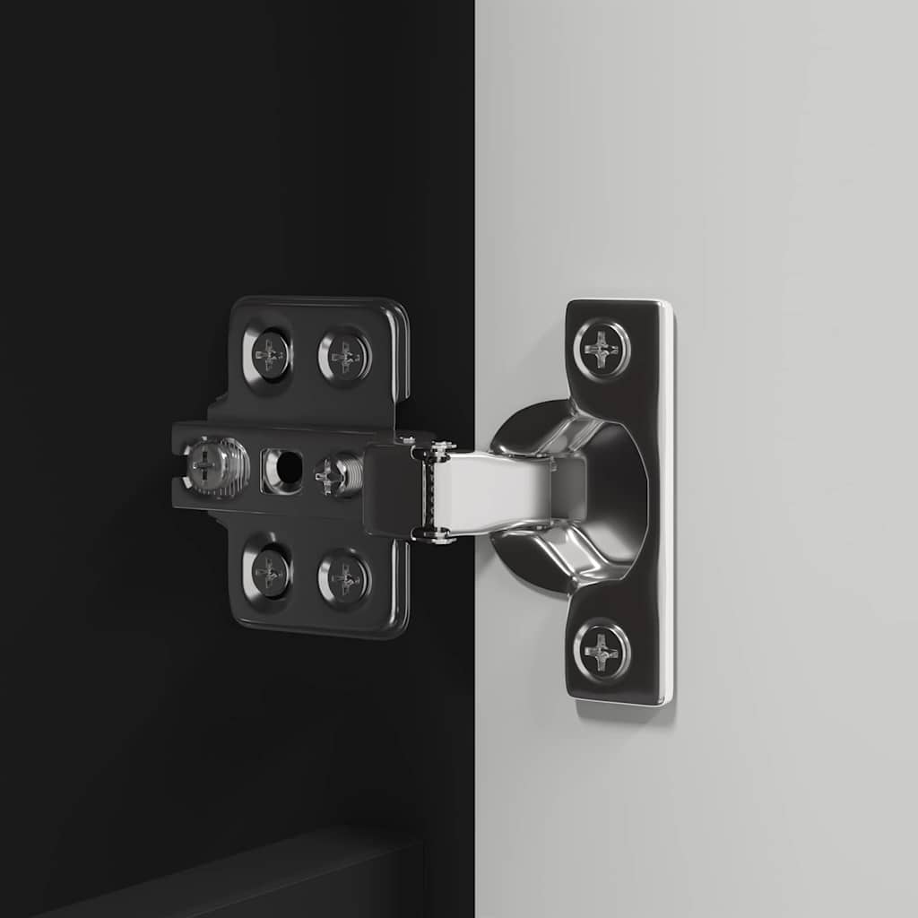 Kylpyhuonekalustesetti laatikon kanssa 4 pcs Musta Tekninen puu - Image 10