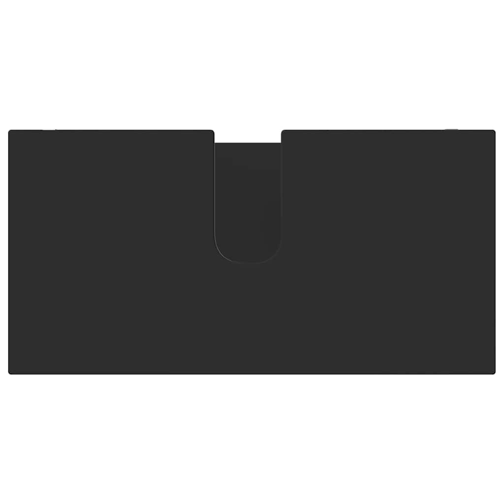 Kylpyhuonekalustesetti laatikon kanssa 4 pcs Musta Tekninen puu - Image 9