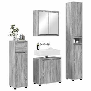 Sada koupelnového nábytku 4 pcs Šedá Sonoma kompozitní dřevo - obrázek 3