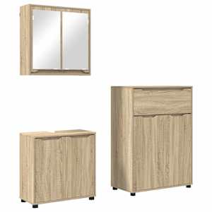 Sada koupelnového nábytku 3 pcs Sonoma dub kompozitní dřevo - obrázek 2