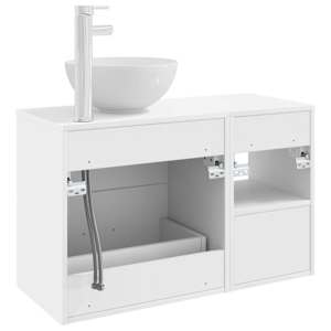 Sada koupelnového nábytku 2 pcs Bílá Kompozitní dřevo - obrázek 6