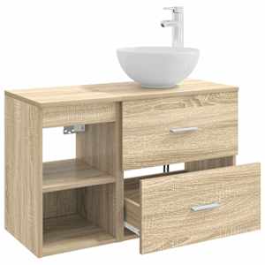 Sada koupelnového nábytku 2 pcs Dub sonoma Kompozitní dřevo - obrázek 4