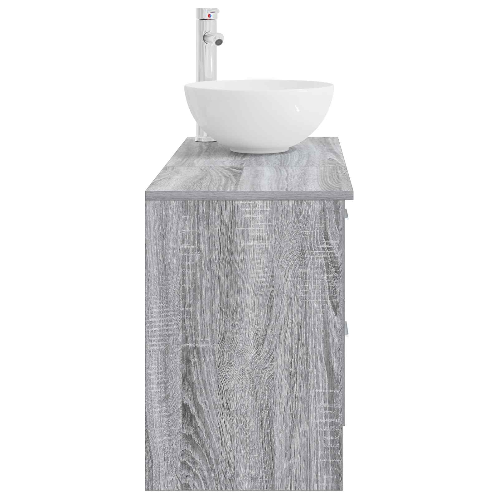 Komplet pohištva za kopalnico 2 pcs Siva Sonoma Inženirski les - slika 5