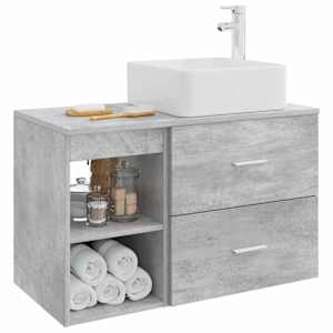 Sada koupelnového nábytku 2 pcs Betonově šedá Kompozitní dřevo - obrázek 3
