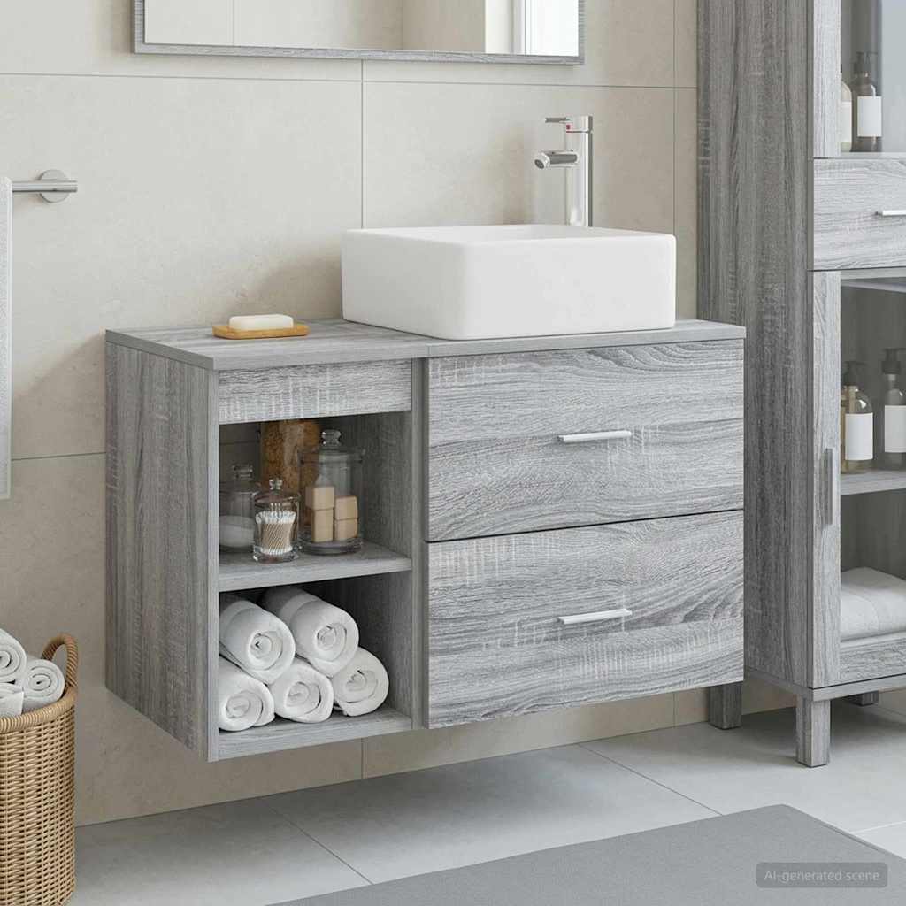 Vannitoa mööbleset 2 pcs Hall Sonoma Tehispuit