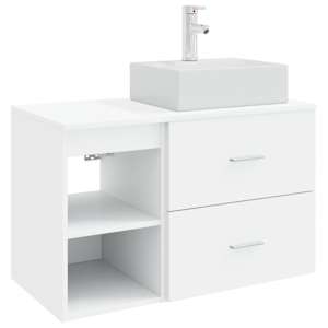 Sada koupelnového nábytku 2 pcs Bílá Kompozitní dřevo - obrázek 2