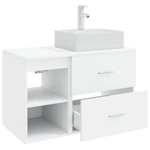 Sada koupelnového nábytku 2 pcs Bílá Kompozitní dřevo - obrázek 4