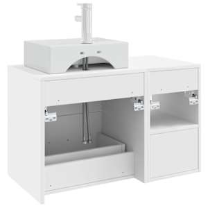 Sada koupelnového nábytku 2 pcs Bílá Kompozitní dřevo - obrázek 6