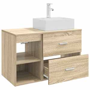 Sada koupelnového nábytku 2 pcs Dub sonoma Kompozitní dřevo - obrázek 4
