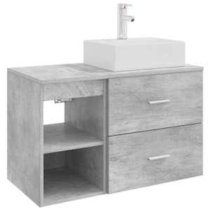 Sada koupelnového nábytku 2 pcs Betonově šedá Kompozitní dřevo - obrázek 2