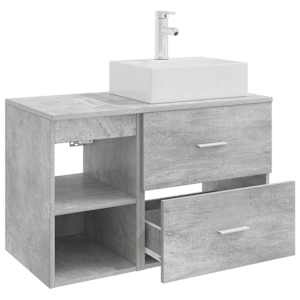 Sada koupelnového nábytku 2 pcs Betonově šedá Kompozitní dřevo - obrázek 4
