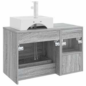 Sada koupelnového nábytku 2 pcs Šedý Sonoma Kompozitní dřevo - obrázek 6