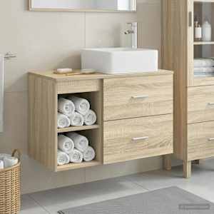 Sada koupelnového nábytku 2 pcs Dub sonoma Kompozitní dřevo - obrázek 1