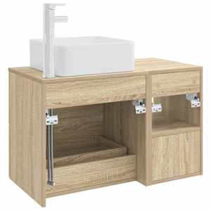 Sada koupelnového nábytku 2 pcs Dub sonoma Kompozitní dřevo - obrázek 6