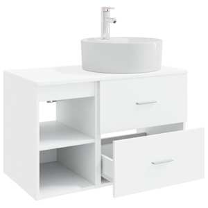 Sada koupelnového nábytku 2 pcs Bílá Kompozitní dřevo - obrázek 4