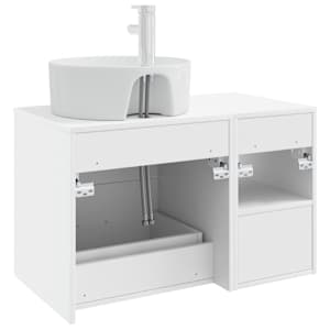 Sada koupelnového nábytku 2 pcs Bílá Kompozitní dřevo - obrázek 6